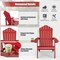 Costway Patio HIPS Adirondack Chair with Cup Holder Weather Resistant Outdoor 380 LBS Black/Teak/Green/Navy/Red/Gray/White/Yellow